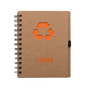 Brindes Personalizados - Caderno de Anotações com Símbolo Reciclável