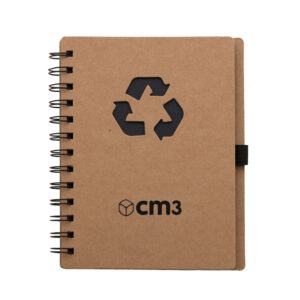 Brindes Personalizados - Caderno de Anotações com Símbolo Reciclável