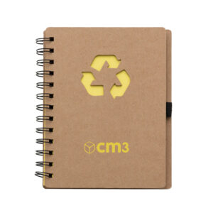 Brindes Personalizados - Caderno de Anotações com Símbolo Reciclável