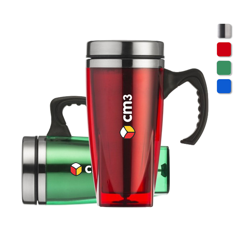 Brindes Personalizados - Caneca Acrílica e Inox com Tampa Color Personalizada 450ml