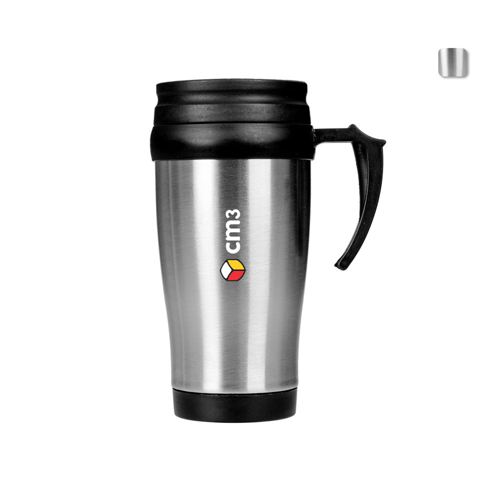 Brindes Personalizados - Caneca Inox com Tampa 400ml Personalizada