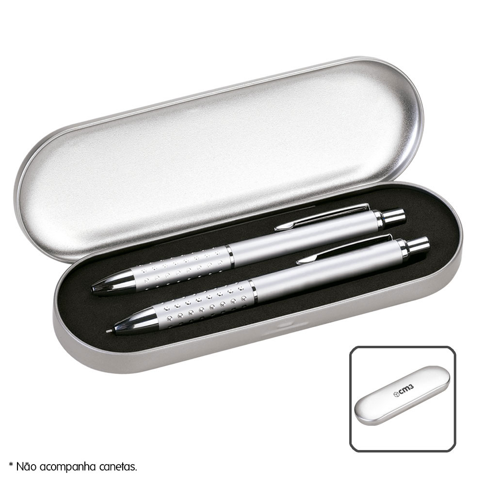 Brindes Personalizados - Estojo Metal para 1 Caneta e 1 Lapiseira Personalizado