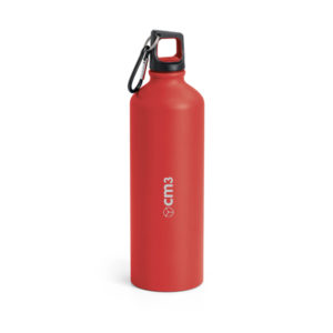 Brindes Personalizados - Garrafa Metal Fosco com Mosquetão 800ml Personalizada