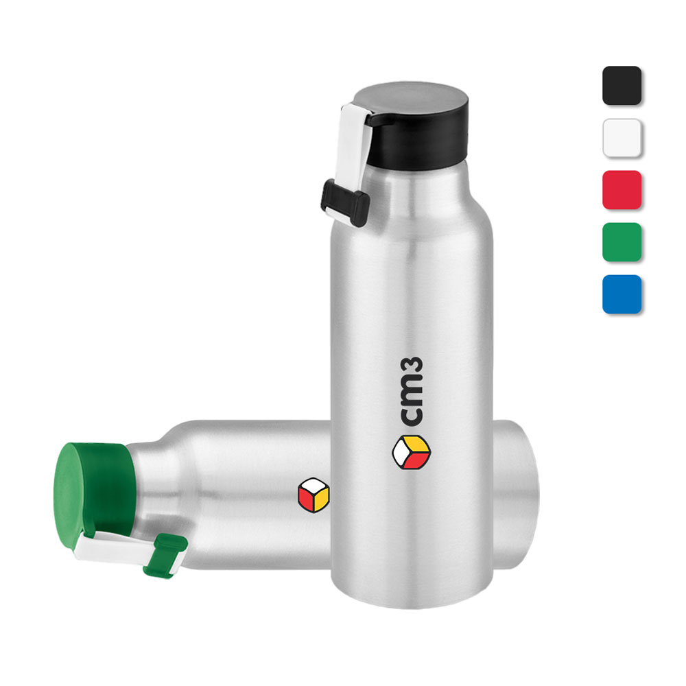 Brindes Personalizados - Garrafa Metal com Alça de Silicone 570ml