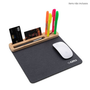 Brindes Personalizados - Mouse Pad com Suporte de Bambu Personalizado