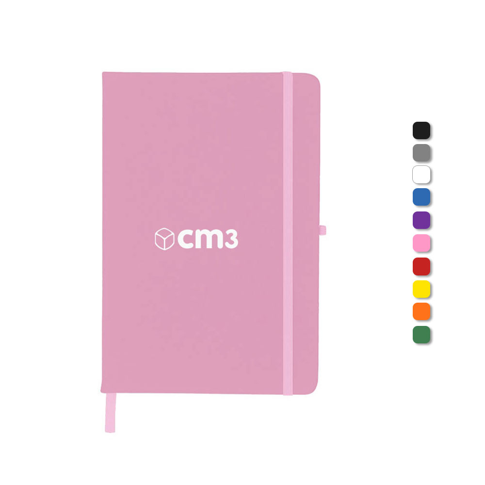 Brindes Personalizados - Moleskine Emborrachado com Porta Caneta Pautado Personalizado