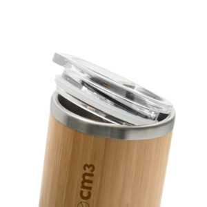 Brindes Personalizados - Copo Metal e Bambu Parede Dupla 350ml Personalizado