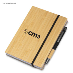 Brindes Personalizados - Caderno de Anotações Bambu Pautado Personalizado