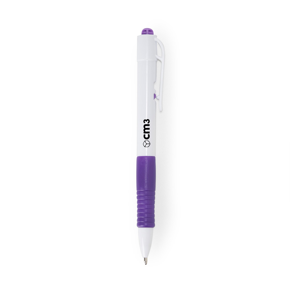 Brindes Personalizados - Caneta Plástica Corpo Branco Personalizada
