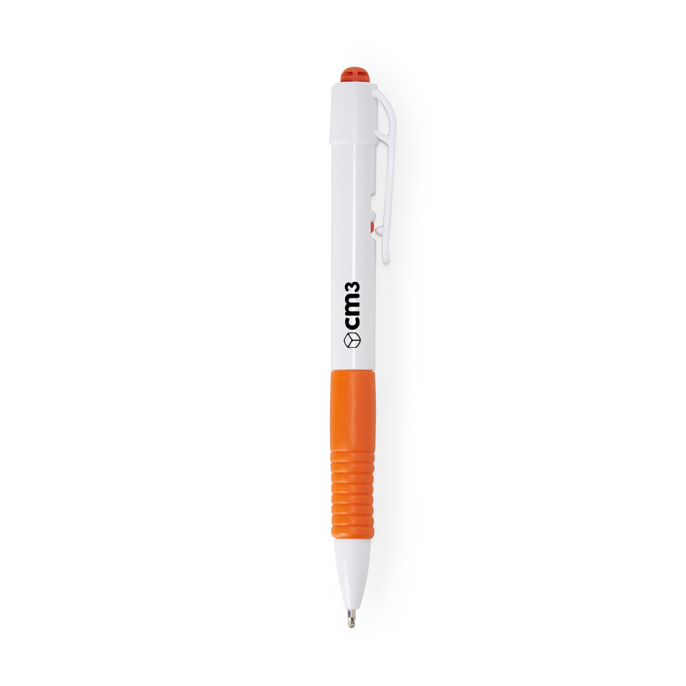 Brindes Personalizados - Caneta Plástica Corpo Branco Personalizada