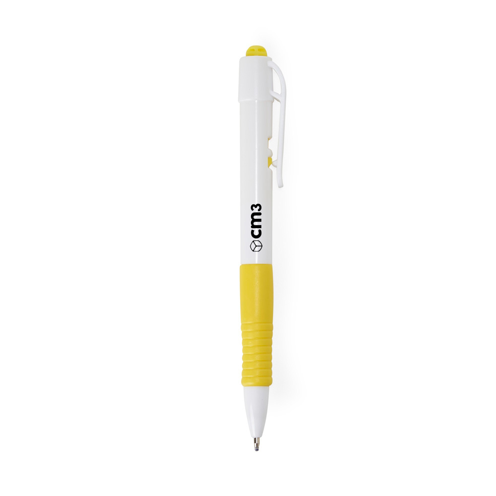 Brindes Personalizados - Caneta Plástica Corpo Branco Personalizada