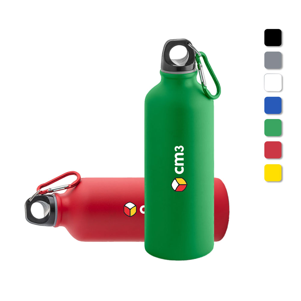 Brindes Personalizados - Garrafa Metal com Mosquetão 550ml Personalizada