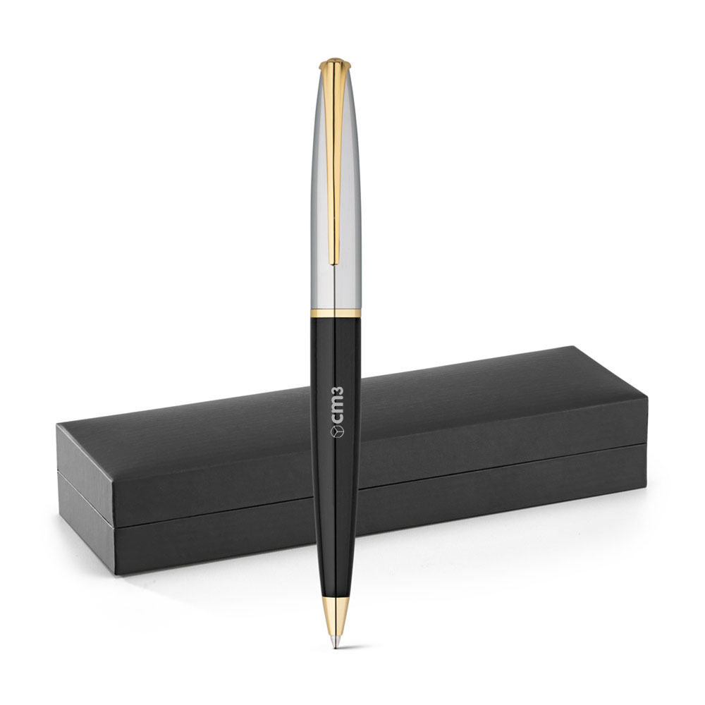 Brindes Personalizados - Caneta Metal Banho de Ouro com Estojo Personalizada