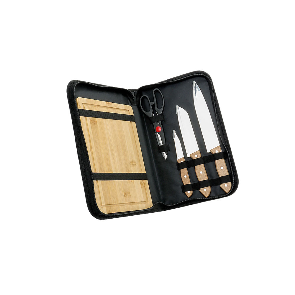 Brindes Personalizados - Kit Churrasco 4 Peças com Tábua Personalizado