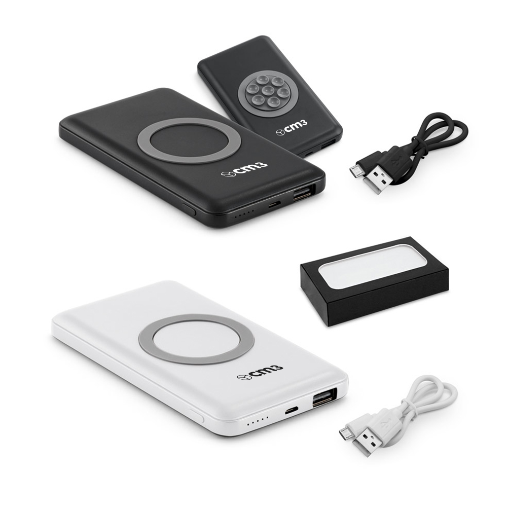 Brindes Personalizados - Carregador Wireless e Power Bank 4000 mAh Personalizado