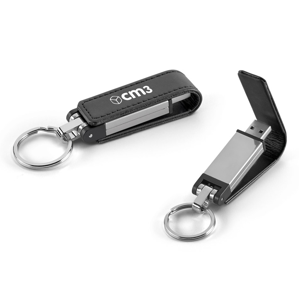Brindes Personalizados - Pen Drive Couro Sintético 8GB Personalizado