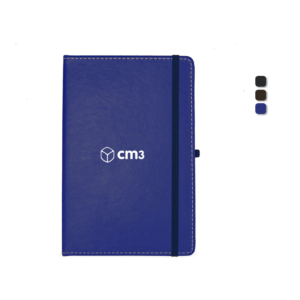 Brindes Personalizados - Moleskine Couro Sintético com Costura Pautado Personalizado