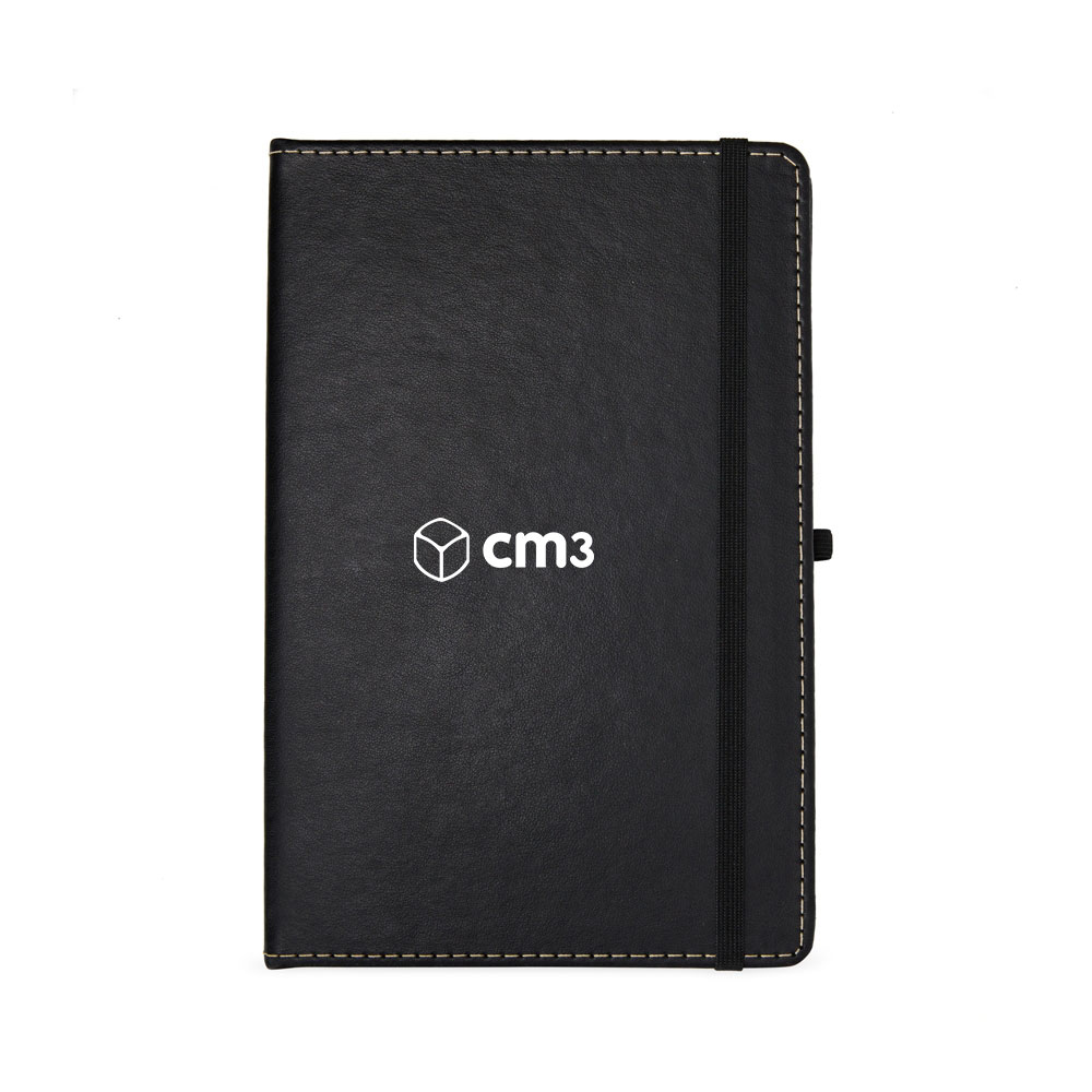 Brindes Personalizados - Moleskine Couro Sintético com Costura Pautado Personalizado