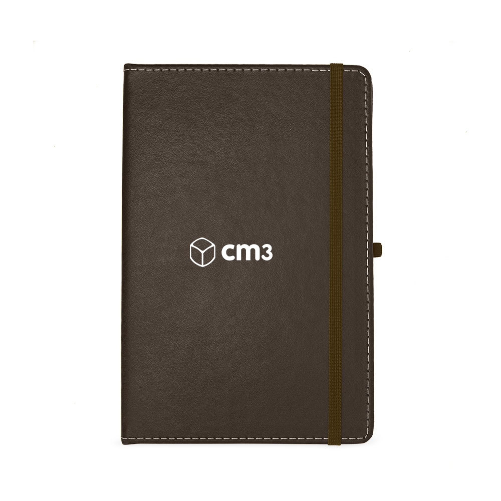 Brindes Personalizados - Moleskine Couro Sintético com Costura Pautado Personalizado