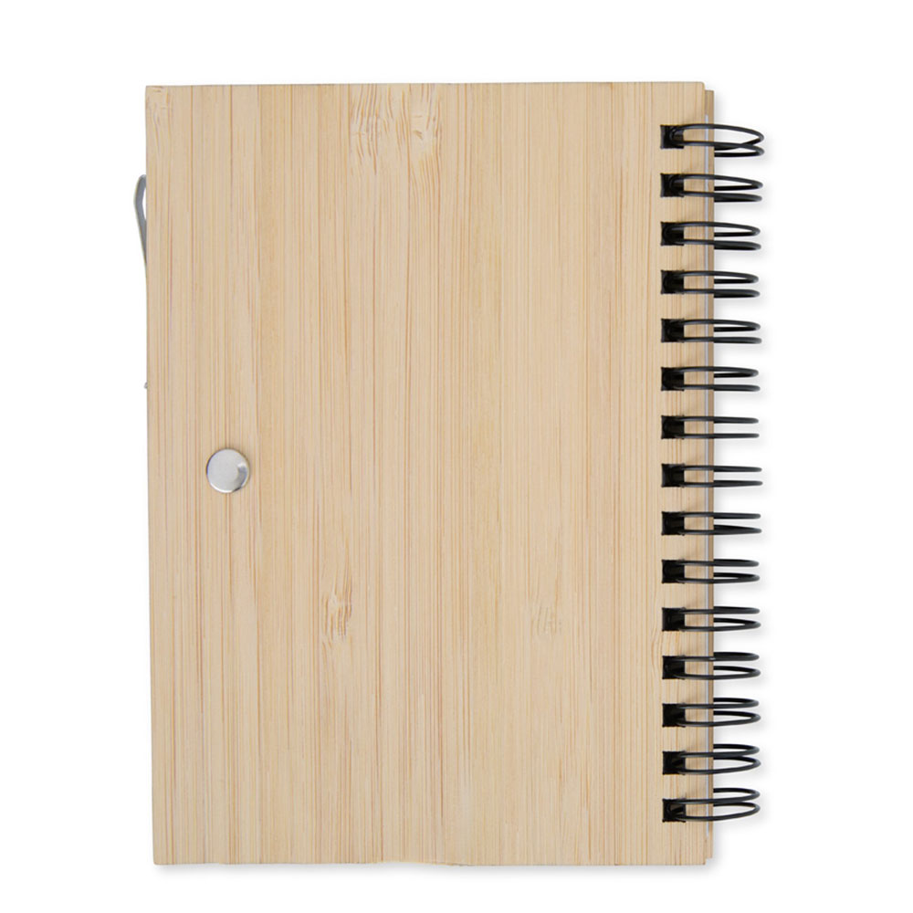 Brindes Personalizados - Caderno de Anotações Bambu Pautado com Caneta Personalizado
