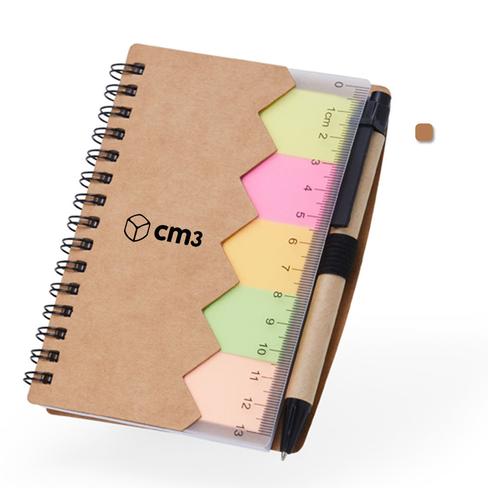 Brindes Personalizados - Caderno de Anotações Pautado com Post It e Caneta Personalizado