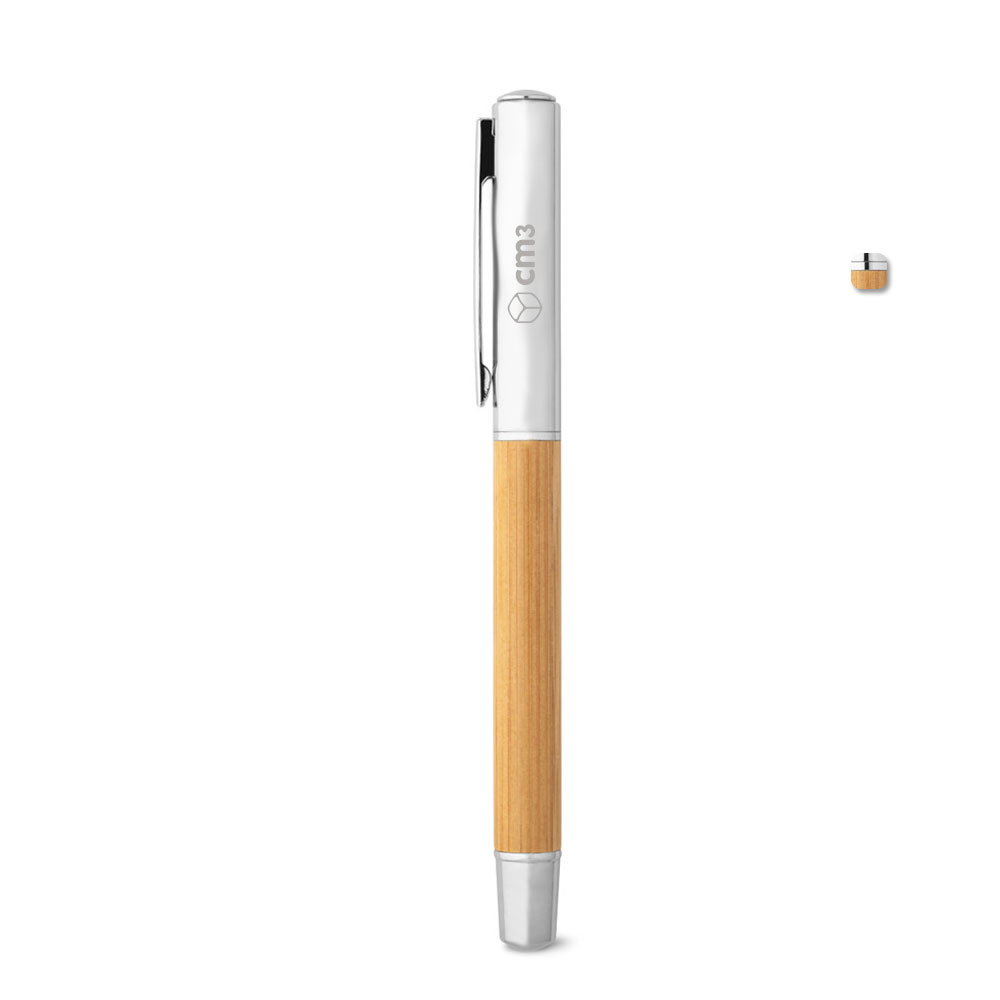 Brindes Personalizados - Caneta Metal Bambu com Estojo Personalizada