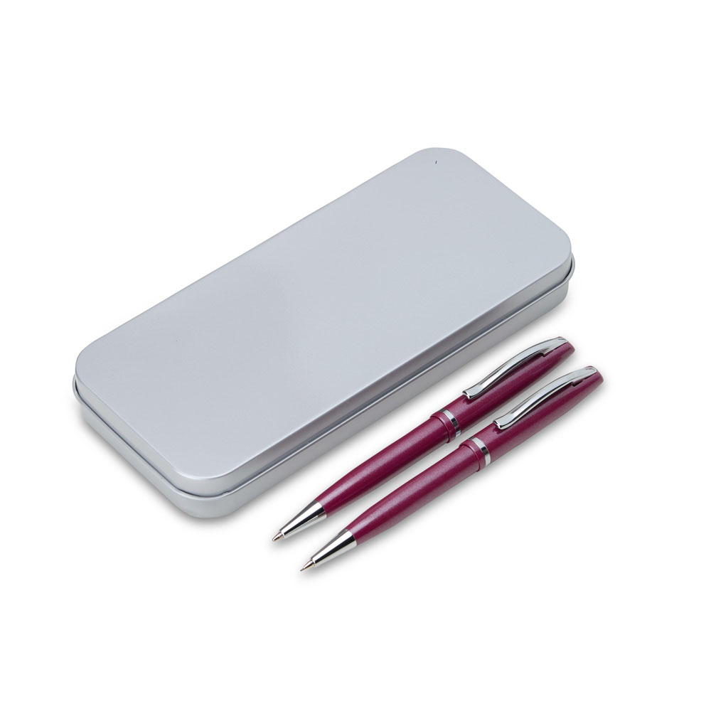 Brindes Personalizados - Conjunto de Caneta e Lapiseira Metal com Estojo Personalizado