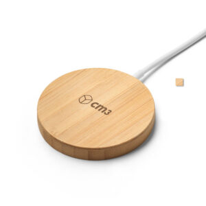 Brindes Personalizados - Carregador Wireless Bambu Personalizado